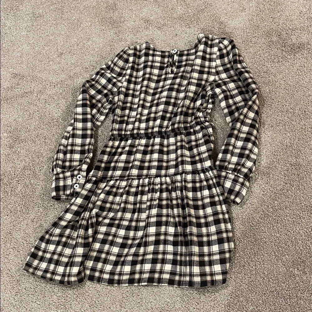 Copper Key Plaid Long Sleeve Dress